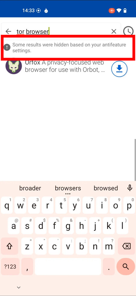 Fdroid search
fails to find Tor Browser